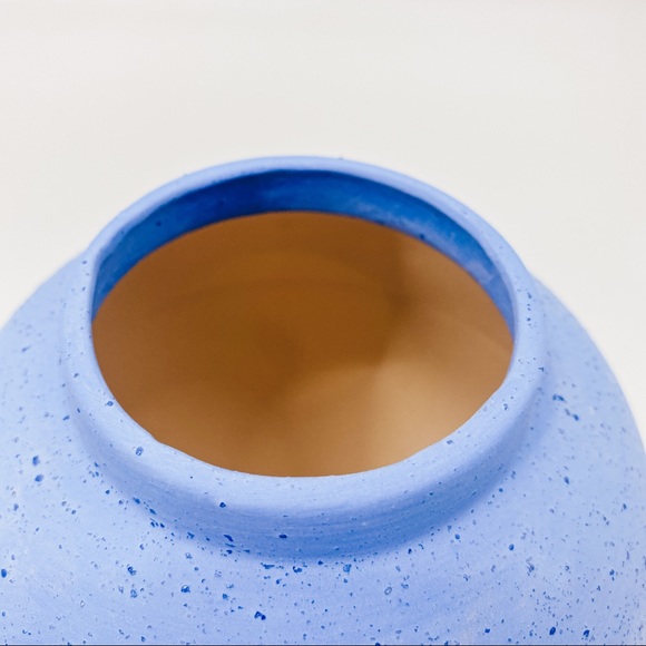 Vintage Speckled Blue Vase + Cover Lidded Jar - Picture 6 of 9